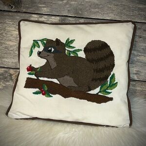 Vintage Raccoon Pillow